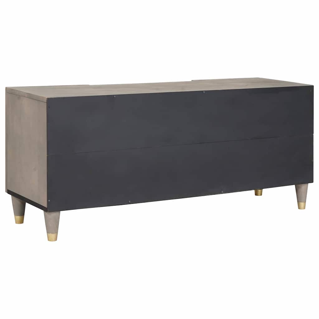TV Cabinet Grey and Gold 105 x 33.5 x 46 cm Solid Mango wood